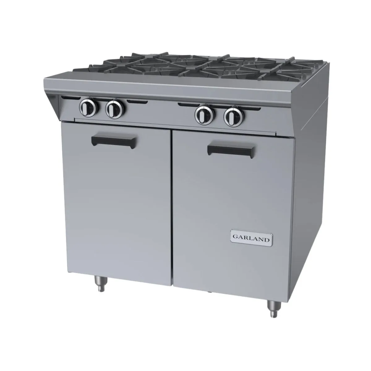 Garland US Range MST44S-E 34" Gas Heavy Duty Range w/ (4) Open Burners, Electric Ignition and Flame Fail, (1) Cabinet Base, 140.000 BTU