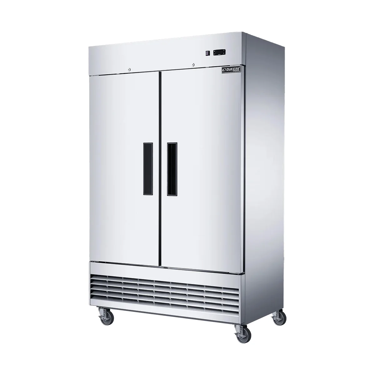 Dukers Appliance Co D47EF 48" 2-Solid Door Reach-In Freezer, Bottom Mounted, 29.51 cu. ft.