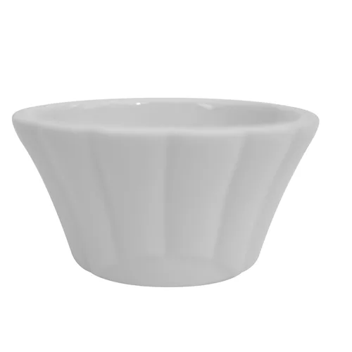 CAC China RMK-F4 - 4 oz Bone White Ceramic Ramekin, 3½" Dia x 1½" H, Floral, Dishwasher Safe - 1 Dozen