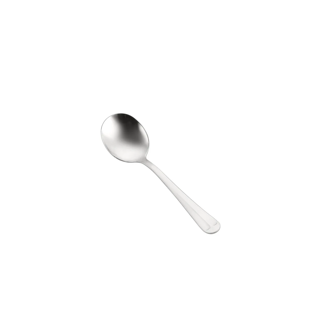 CAC China 3011-04 Jasmine Bouillon Spoon, 6" Length, Heavy Weight, 18/0 Stainless Steel - 1 Dozen