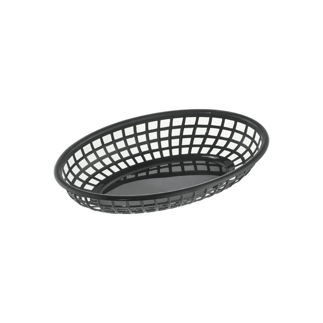 CAC China TTFB-09BK Fast Food Basket, Oval 9" Black Polypropylene, 9-1/4" Length - 1 Dozen