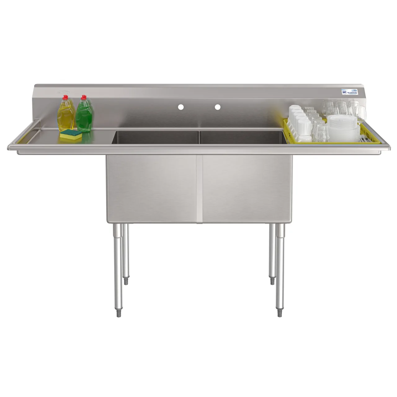 Koolmore KM-SB181814-18B3 Commercial Sink, (2) Compartment, 72"W