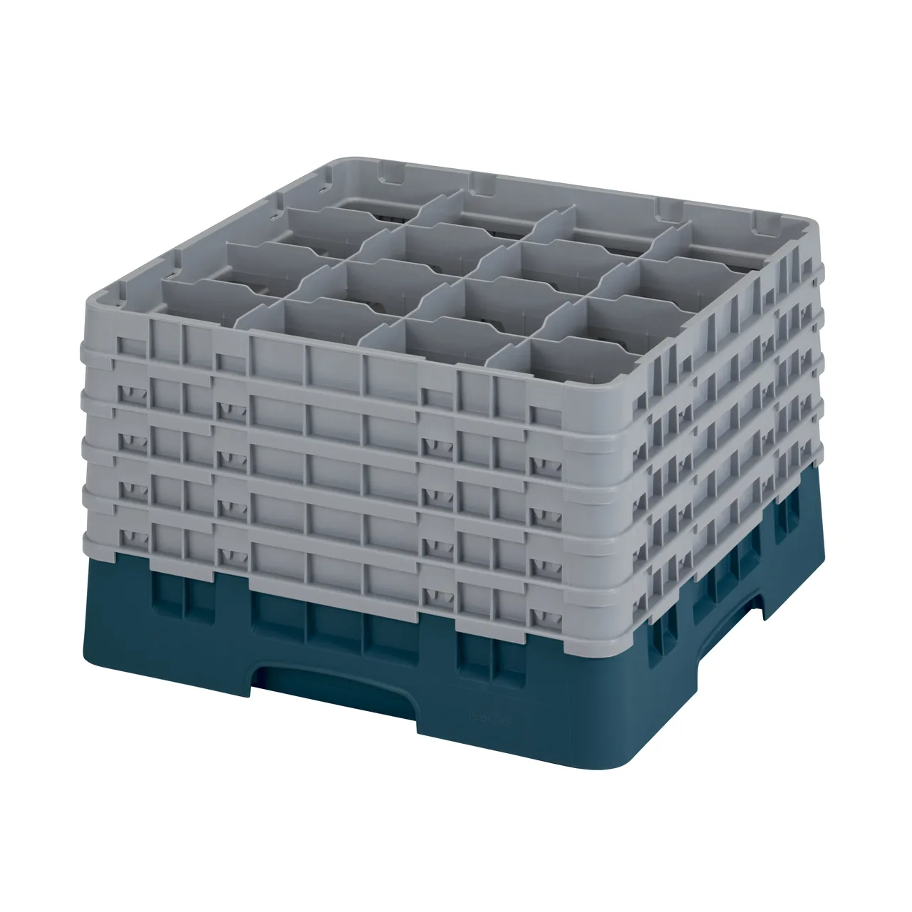 Cambro 16S1058414 Camrack Glass Rack, Teal, Full Size, 19-3/4" x 19-3/4", 16 Compartments, 4-3/8" Max Dia, HACCP