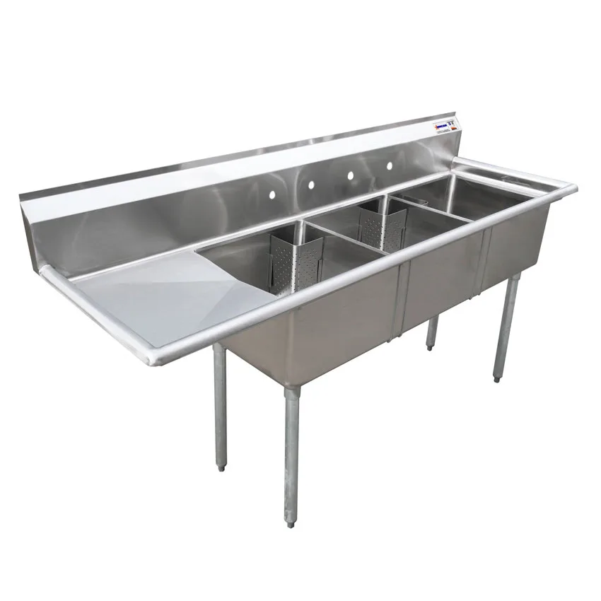 Omcan USA 25259 (3) Three Compartment Sink