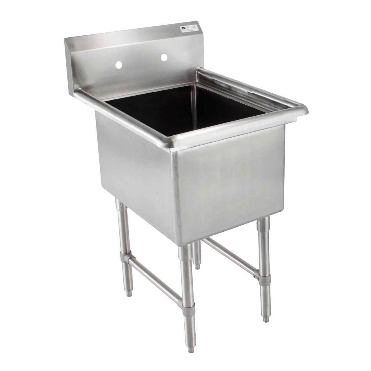 John Boos PBMS-C-2016 25" Standing Mop Sink, 20"W x 16"L x 12"D Bowl with Stainless Steel Legs