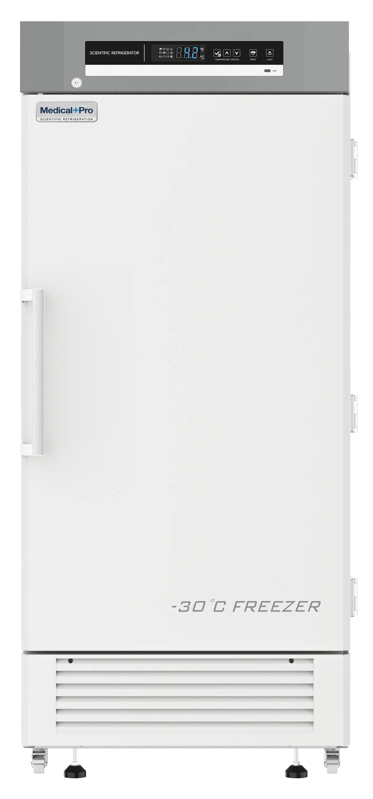 Migali MP-24F-HC 34" Solid Door Medical Freezer, 24 Cu Ft, Microprocessor, USB Logging, 115V