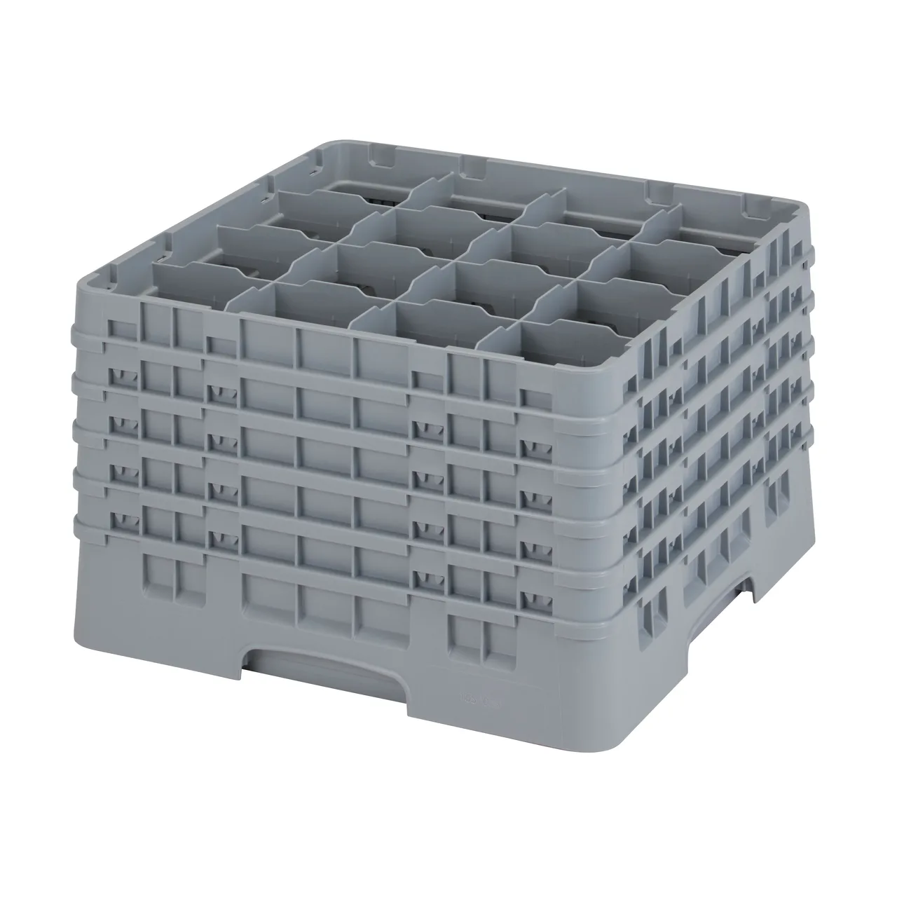 Cambro 16S1058151 Camrack Glass Rack, Soft Gray, Full Size, 19-3/4 x 19-3/4, 16 Compartments, 4-3/8 Max Dia, 11 Max Height