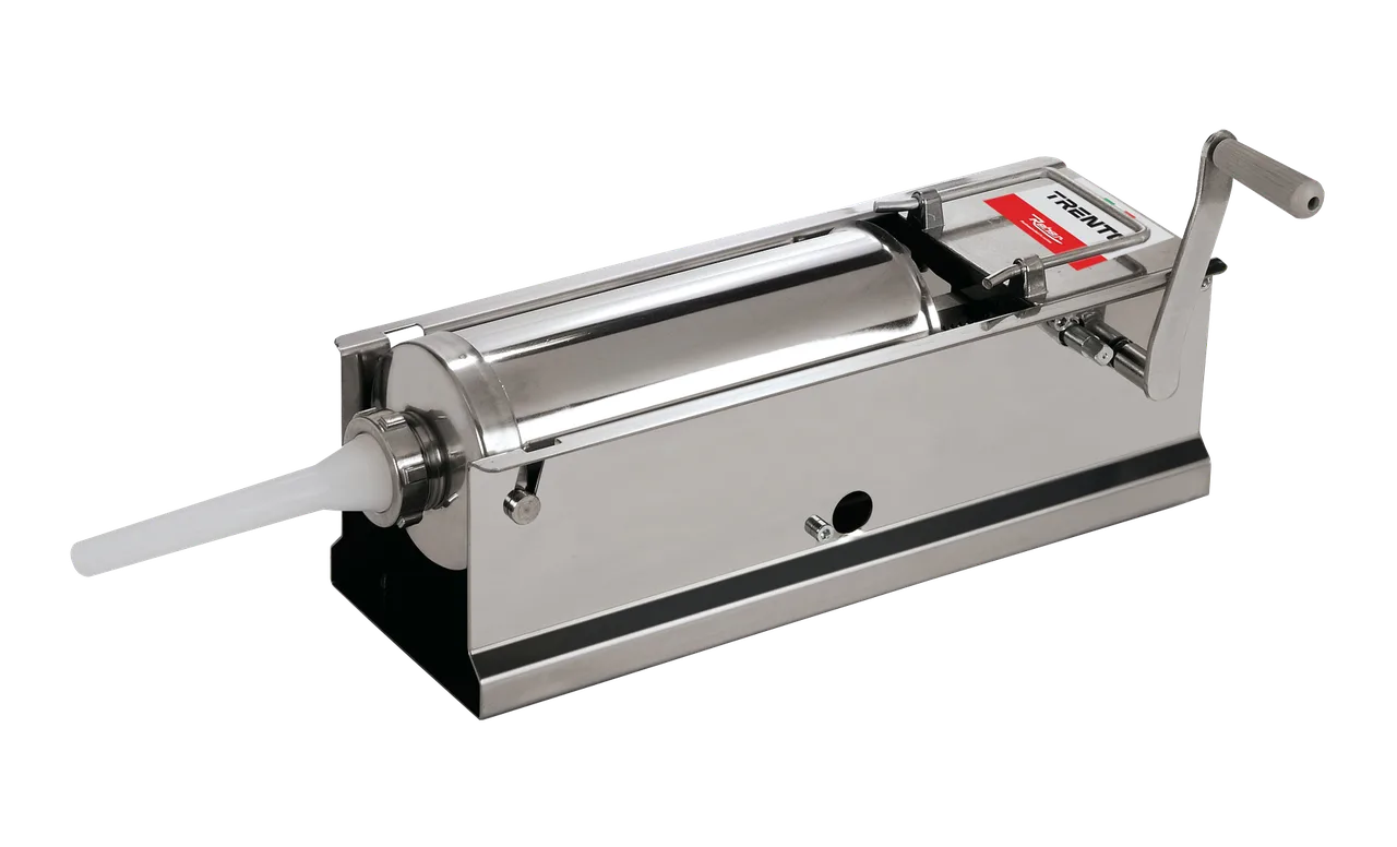 Omcan USA 48164 Trento Manual Sausage Stuffer, 11 lb Capacity, Stainless Steel, Horizontal Gear Drive