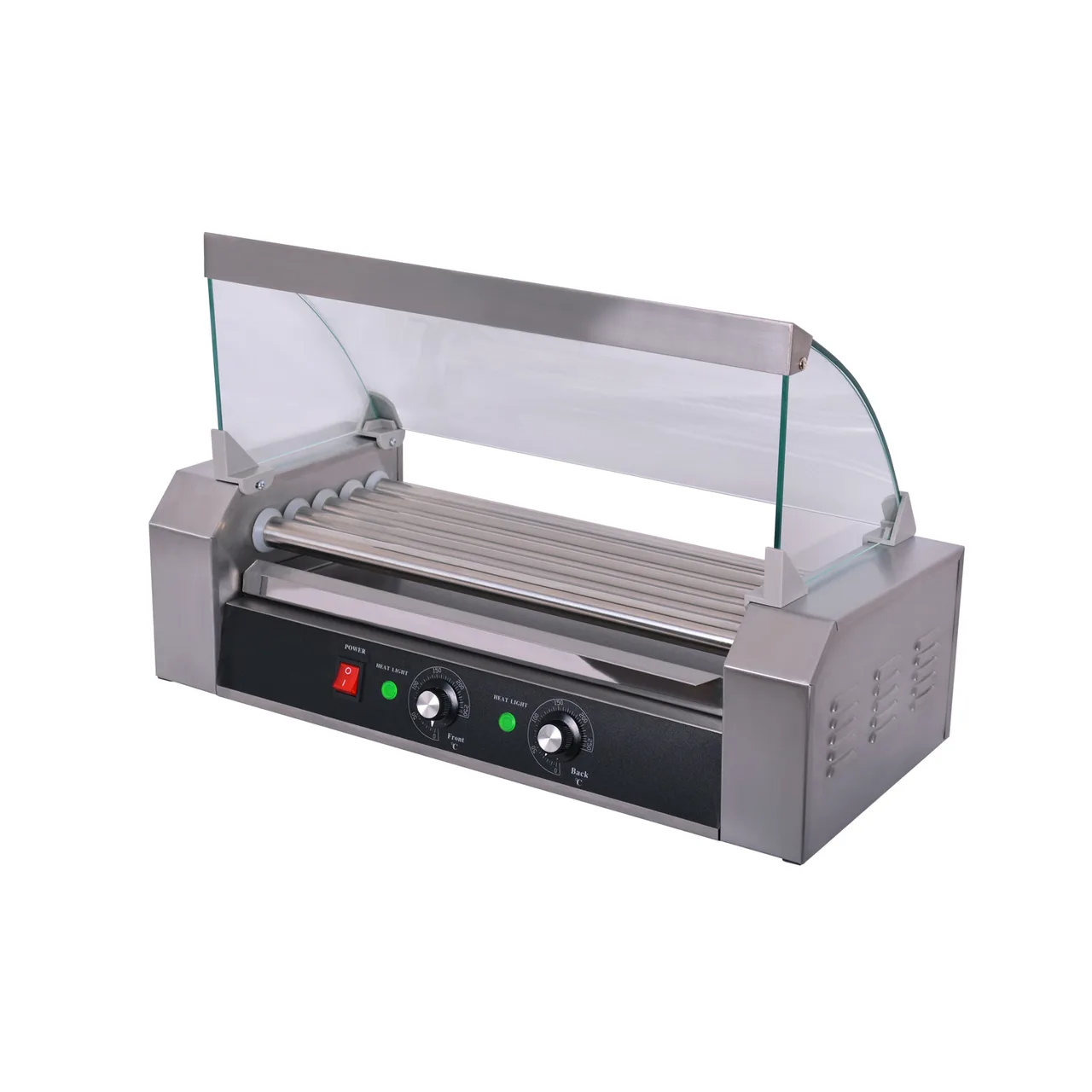 CACChina HDRS-05 Hot Dog Grill, (5) Rollers, (12) Hot Dog Capacity, Sneeze Guard