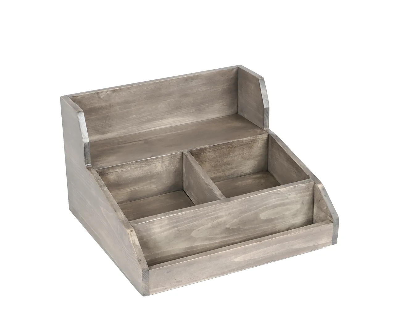 Cal-Mil 2019-110 Aspen Countertop Cup and Lid Organizer, 14" x 15" x 9-1/2" H, Gray-Washed Pine Wood