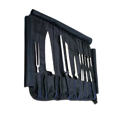 Omcan USA 12912 Soft Roll Knife Bag, Nylon Construction, Black Color, Protective Carry Case
