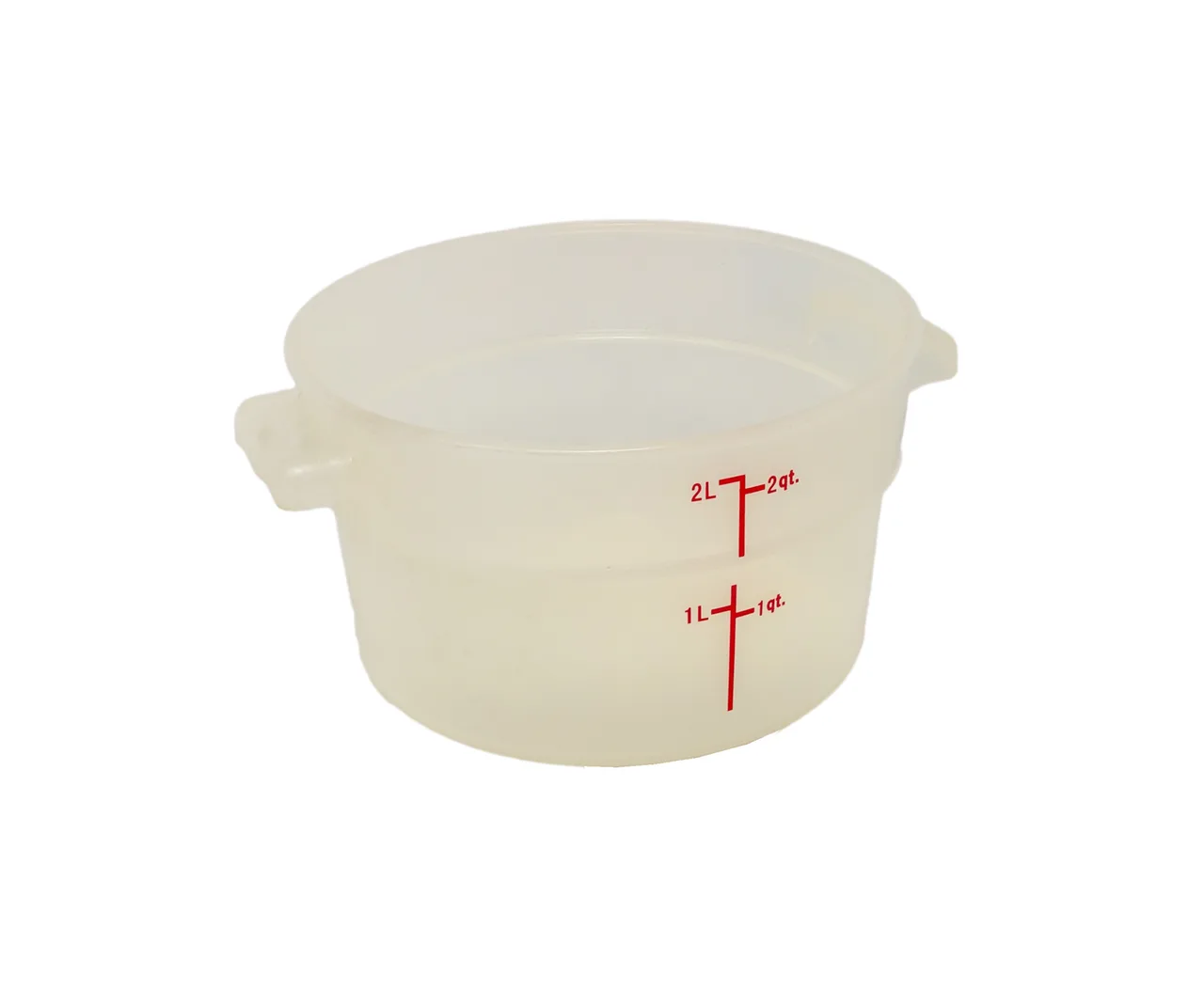 Omcan USA 80226 2-Qt Round Storage Container, Translucent Polypropylene, 1-2 Qt, No Lid