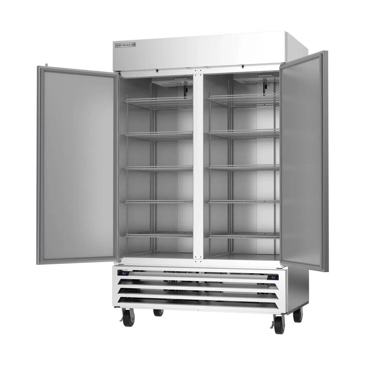 Beverage Air HBRF49HC-1-A 52" 2-Sections Reach-In Refrigerator Freezer Combo w/ 2 Solid Doors