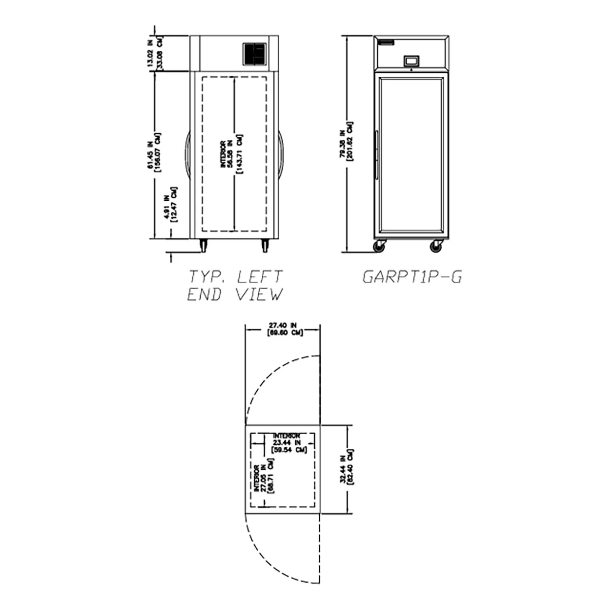 Delfield GARPT1P-G 33" 2-Glass Door Pass Thru Refrigerator, 23 cu. ft., Top Mounted