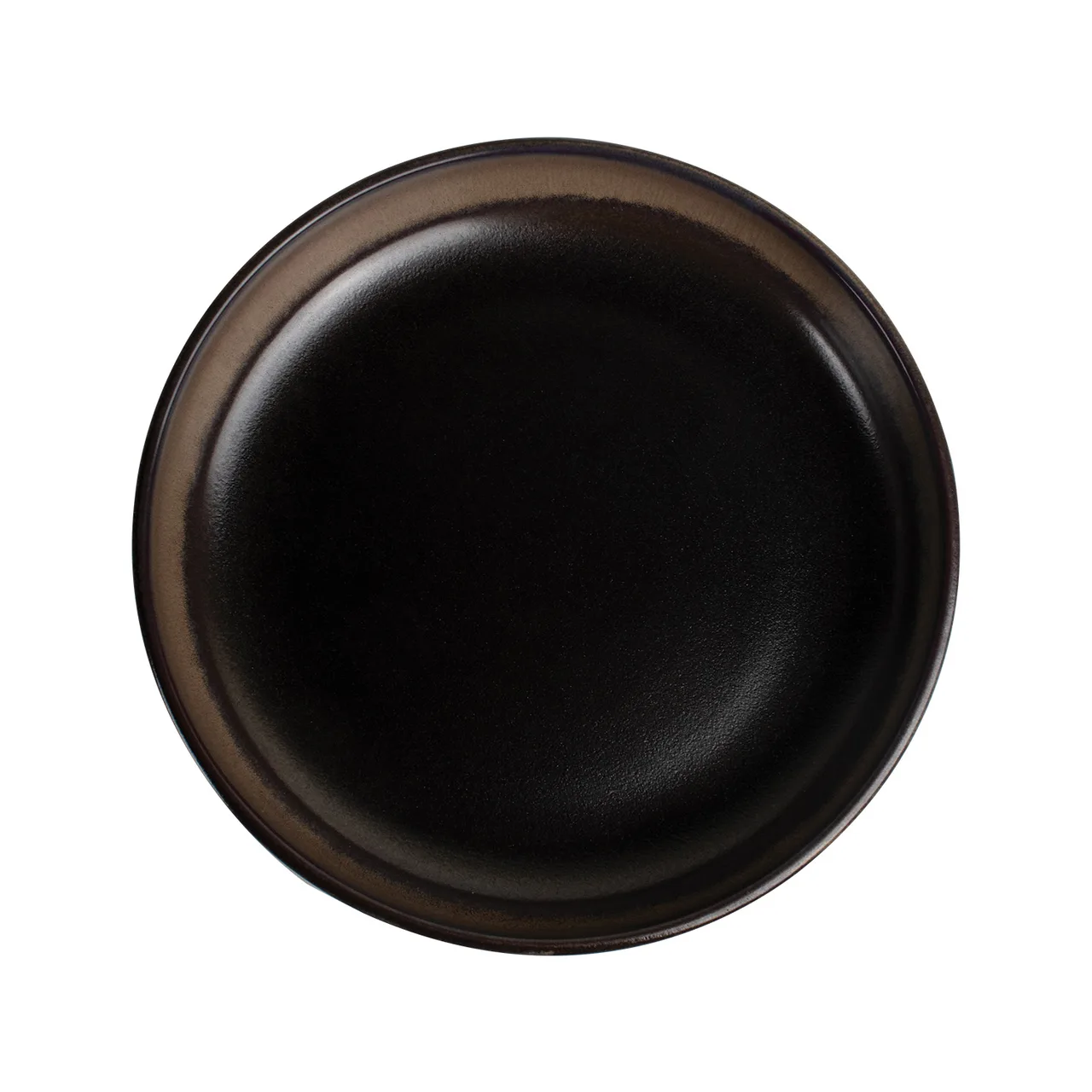 CACChina VEN-C16 Venus Coupe Plate, 10.25" Round China, Midnight Black/Desert Beige - Dozen