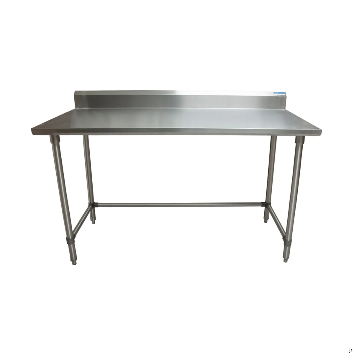 BK Resources CVTR5OB-6024 60" Open Base Work Table with Side & Rear Crossrails, 5" Backsplash