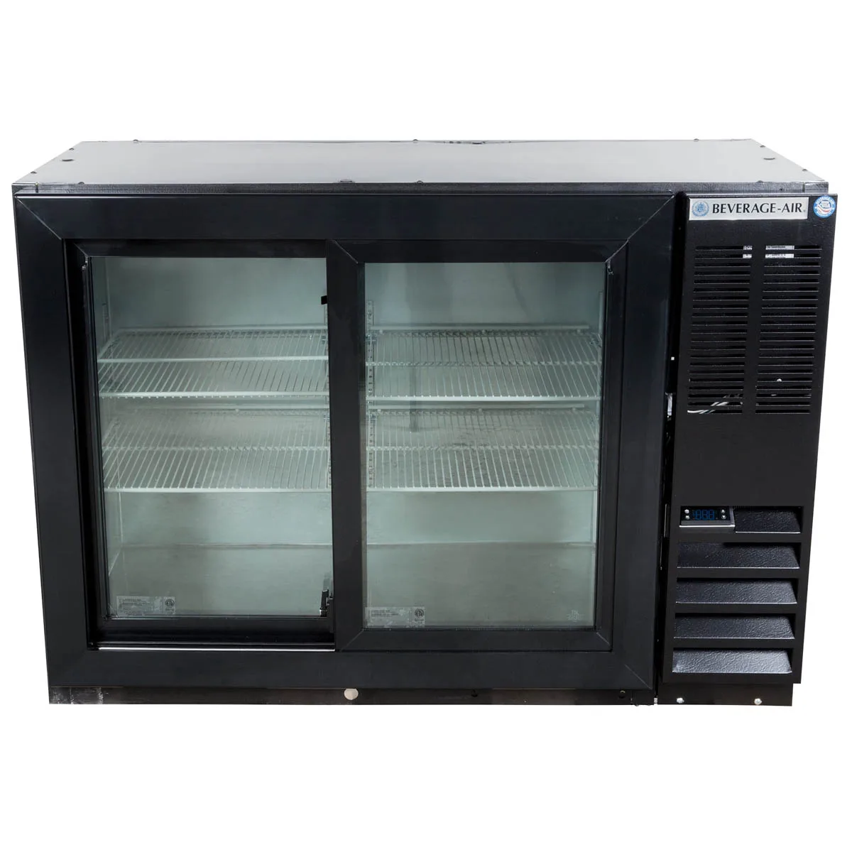 Beverage Air BB48HC-1-GS-B 48" 2 Section Black Back Bar Cooler with Glass Door