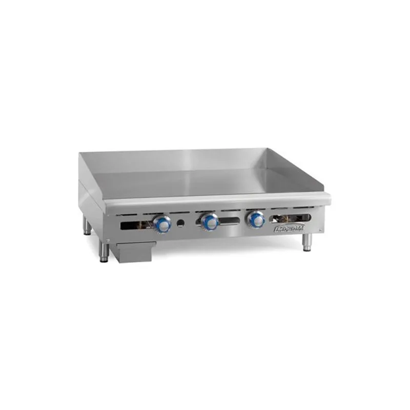 Imperial ITG-72 72" Countertop Thermostatic Gas Griddle, 1" Steel Plate, 180.000 BTU