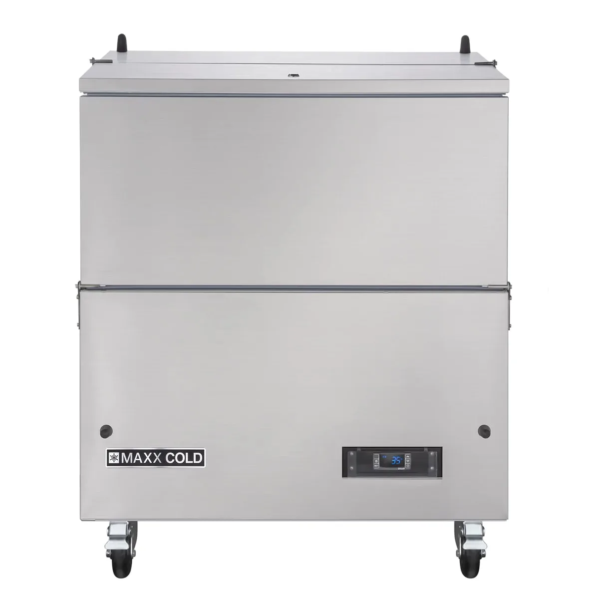 Maxx Cold MXMC34HC 34" Single Sided Milk Cooler, Cold Wall, 8 Crates Capacity