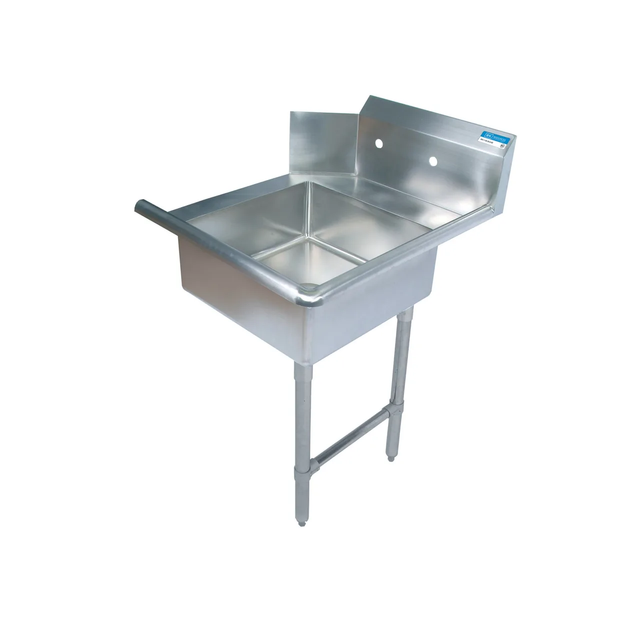 BK Resources BKSDT6-26-R-SS 26" Straight Soiled Dishtable w/ Right Table, Pre-Rinse Sink, 10" Backsplash