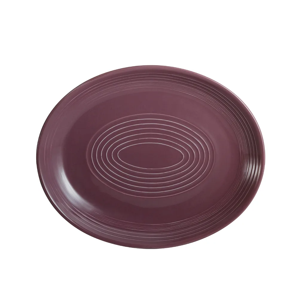 CACChina TG-13C-PLM Tango Platter, 11-1/2" L x 9-1/4" W x 1-1/2" H, Rim Plum Porcelain - Dozen