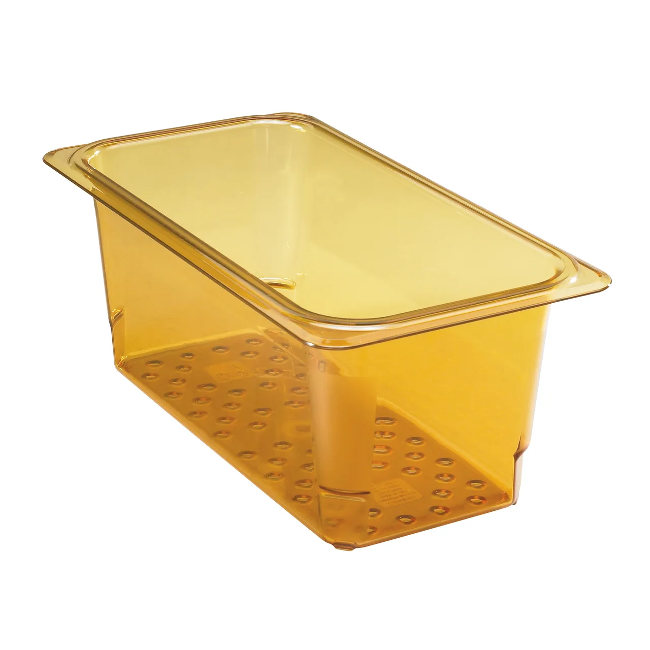 Cambro 35CLRHP150 H‑Pan Colander, 5", 1/3‑Size Food Pan, Amber Plastic, NSF, 40°F‑300°F