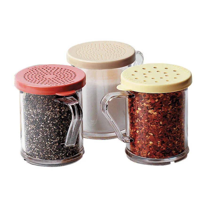 Cambro 96SKRC135 Shaker/Dredge, 10-11 oz Clear Poly Jar with Handle, Perforated Top – Made in USA