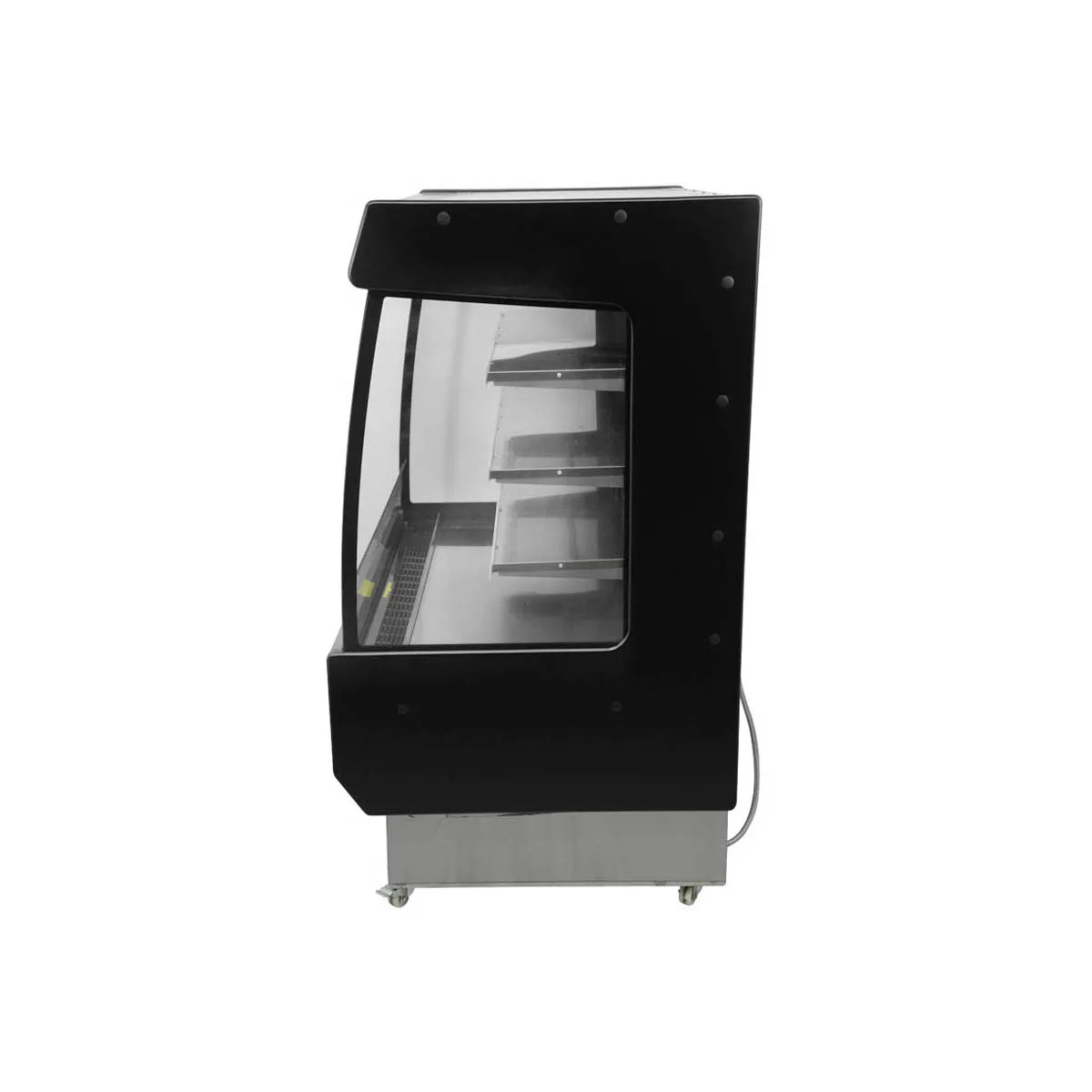 Omcan USA 44377 51" Vertical Open Air Merhandiser in Black, Self-Contained, 4 Shelves, 27.2 cu ft.