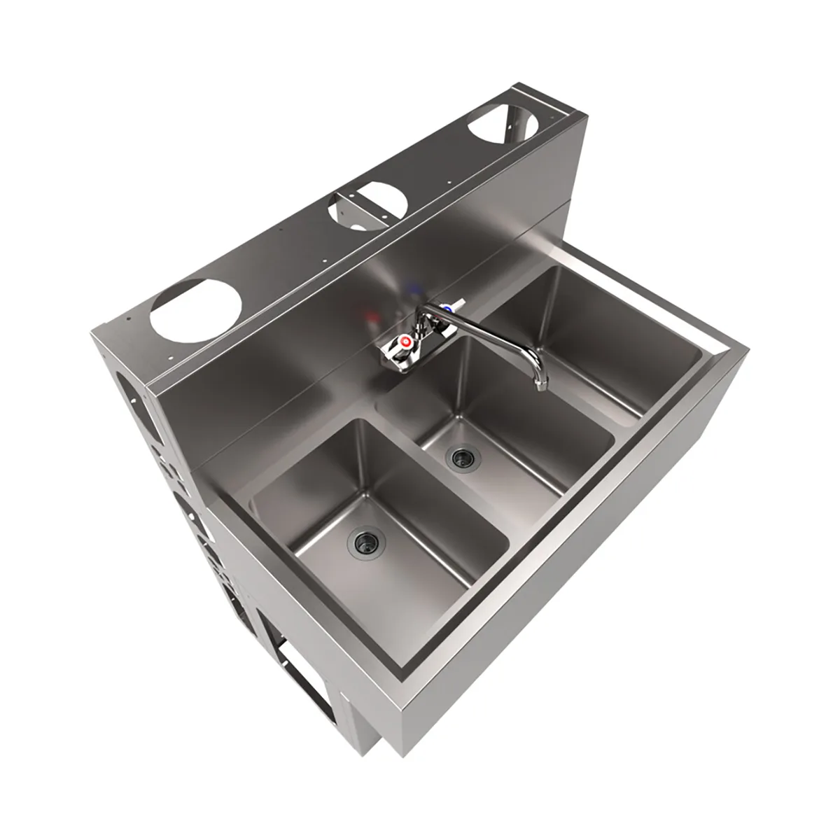 BK Resources UBDW-18-336S Underbar Sink Units, 3 Compartment without Drainboard