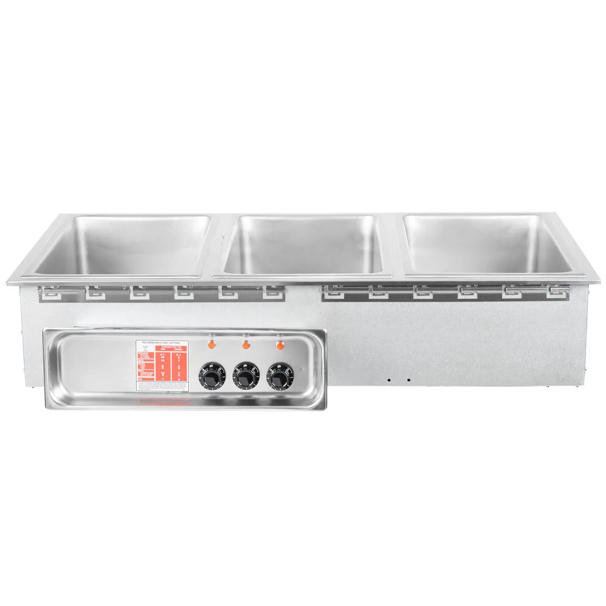 APW Wyott HFW-3DS 15"  Insulated Three Pan Drop In Hot Food Well with Drain