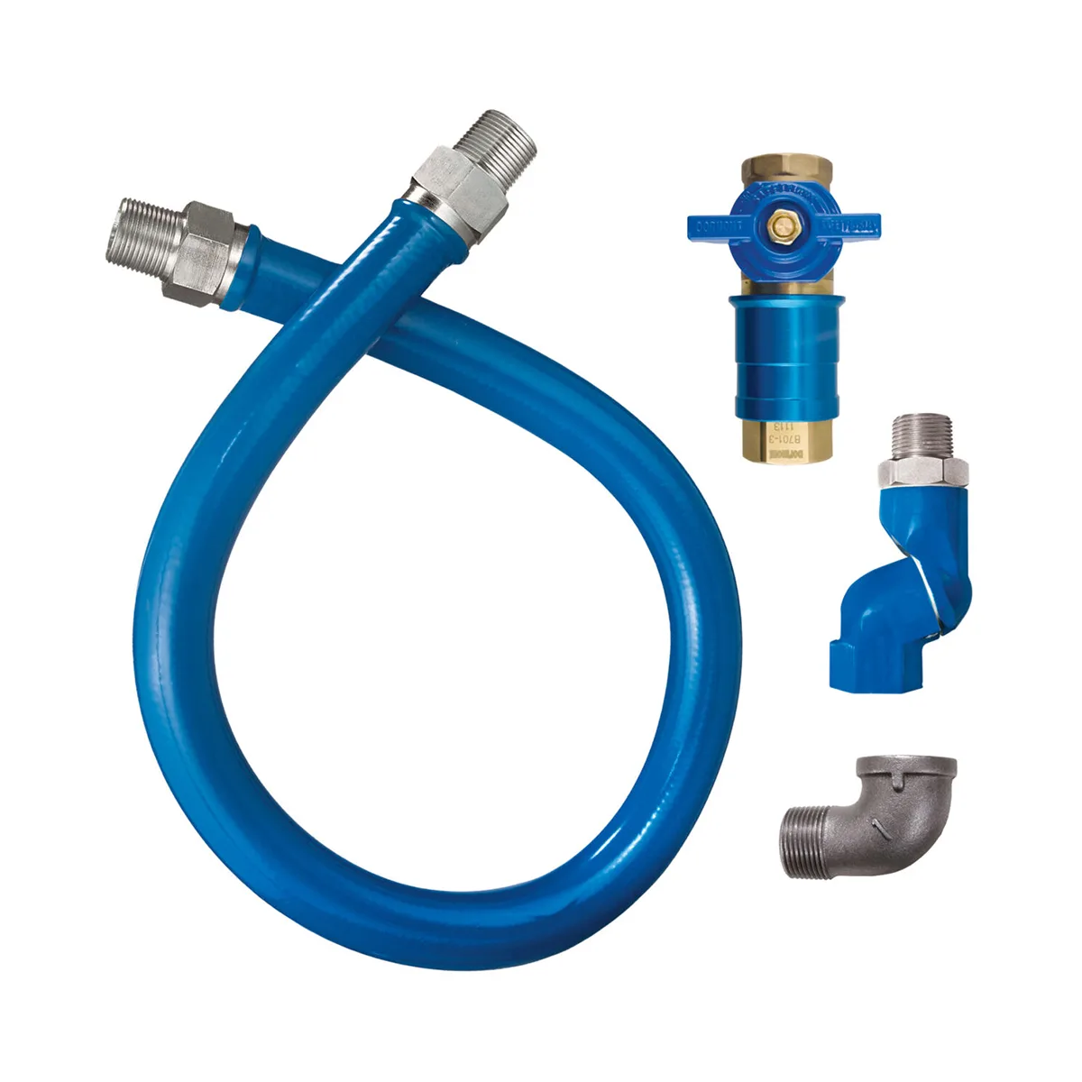 Dormont 16100BPCFS36 Safety Quik 36" Gas Connector Kit w/ Swivel MAX and Elbow, 1" Dia.