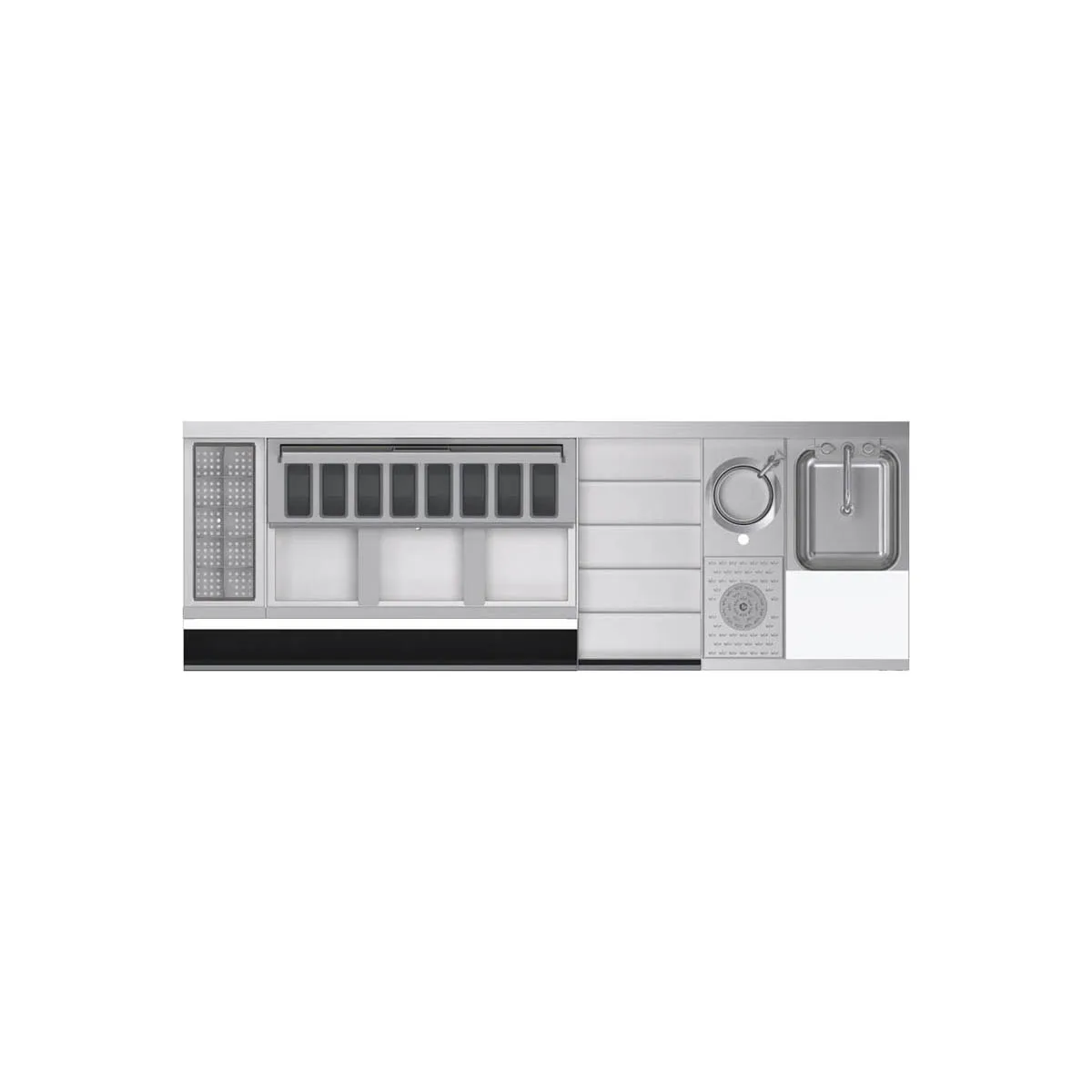 Krowne KR24-MX70-10 70" Blender Station Underbar Ice Bin/Cocktail Station w/ 10 Circuit - 92 lbs