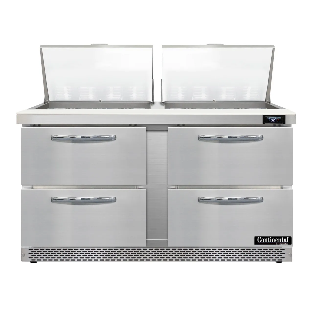 Continental Refrigerator SW60N24M-FB-D 60" Mega Top Sandwich Prep Table w/ 4 Drawers, 24 pans