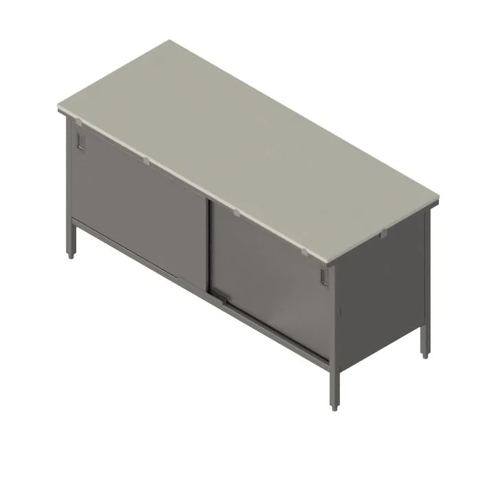 John Boos EBSP3-3048 Work Table, Cabinet Base with Sliding Doors, 48"W X 30"D
