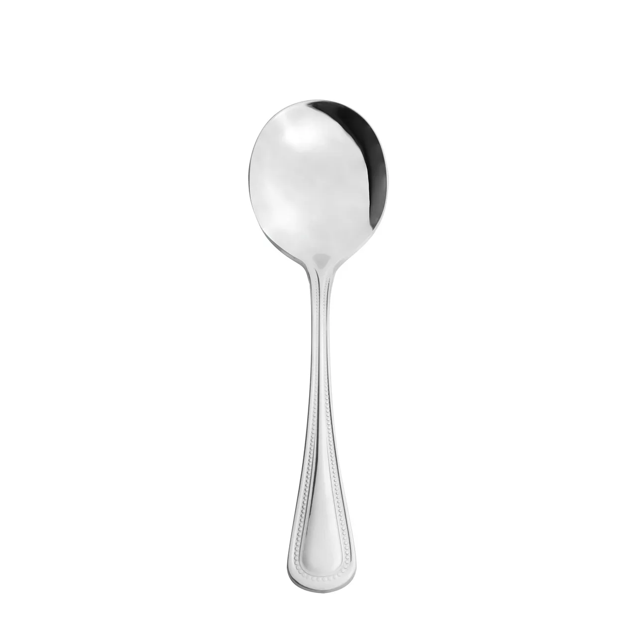 CAC China 8008-04 Golden Pearl Soup Bouillon Spoon, 5 7/8" Length, 18/8 Stainless Steel - 1 Dozen