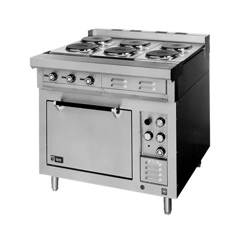 Lang R36S-ATC 36" Electric Heavy Duty Range w/ (2) French Plates, (2) Hot Tops, Standard Oven, Thermostatic Controls