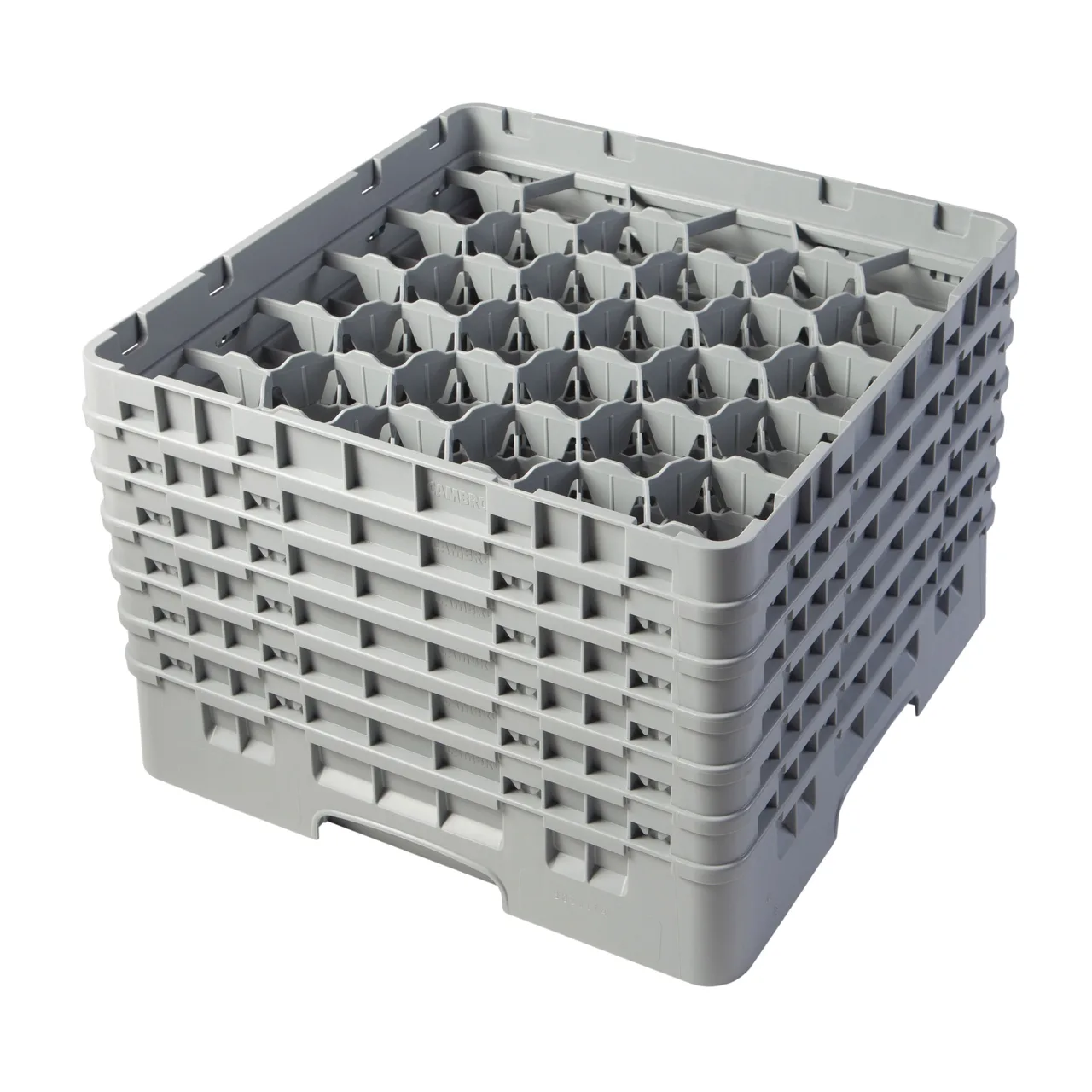 Cambro 30S1114151 Camrack Glass Rack, Full Size, Soft Gray, 30 Compartments, 19-3/4" x 19-3/4", HACCP Compliant