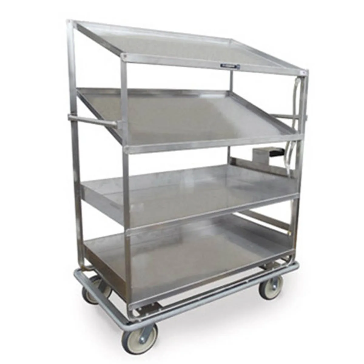 Lakeside B596 Soiled Dish Breakdown Cart w/ 2 Flat Shelves, 2 Angled Shelves