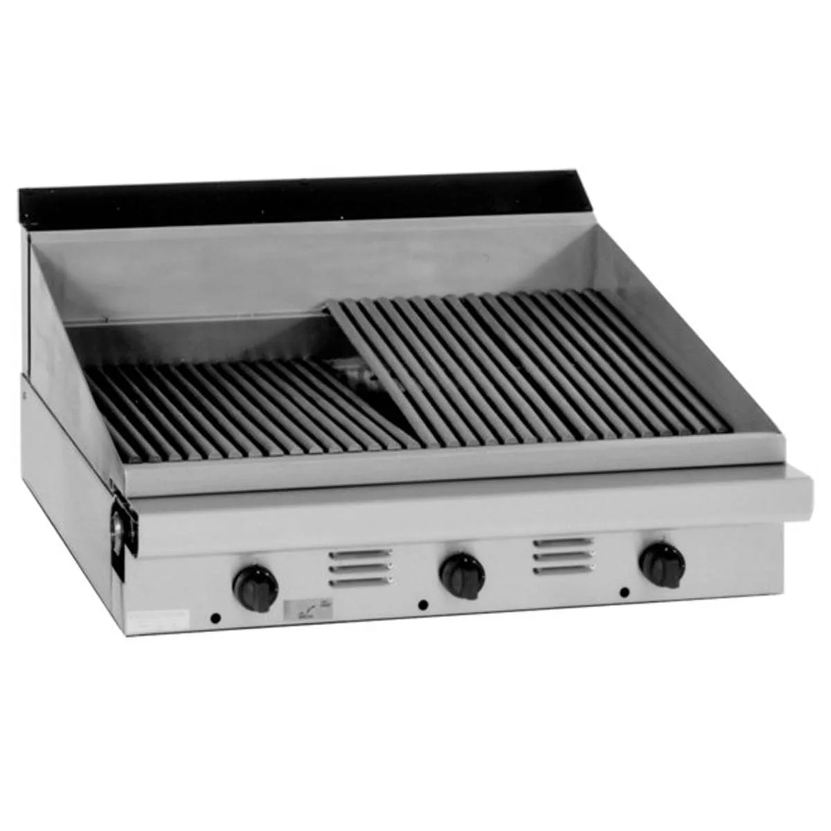 Garland US Range M17BT Gas 17" Heavy Duty Range w/ 17" Full Briquette Charbroiler, Modular Base, 45.000 BTU