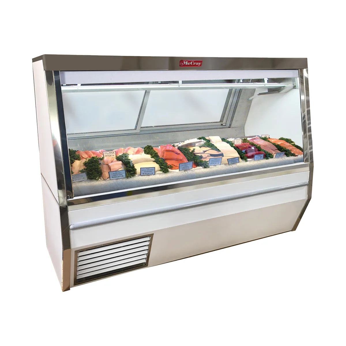 Howard-McCray SC-CFS34N-4-LED 48" Flat Refrigerated Seafood Display Case, White