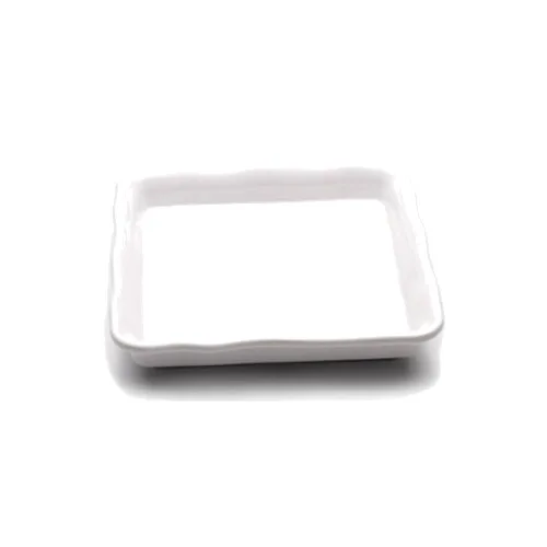 GET M1010-NW Elite Global Solutions Tray, 10" x 10" x 1.5"H, Square, Organic Edged, White, Melamine