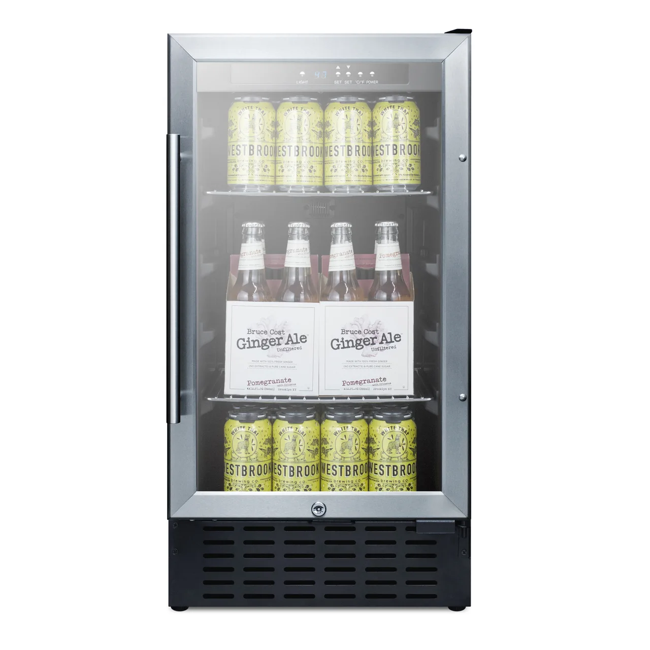 Summit SCR1841BCSSADA 18" Beverage Center with Glass Door, Stainless Steel, 2.7 cu.ft
