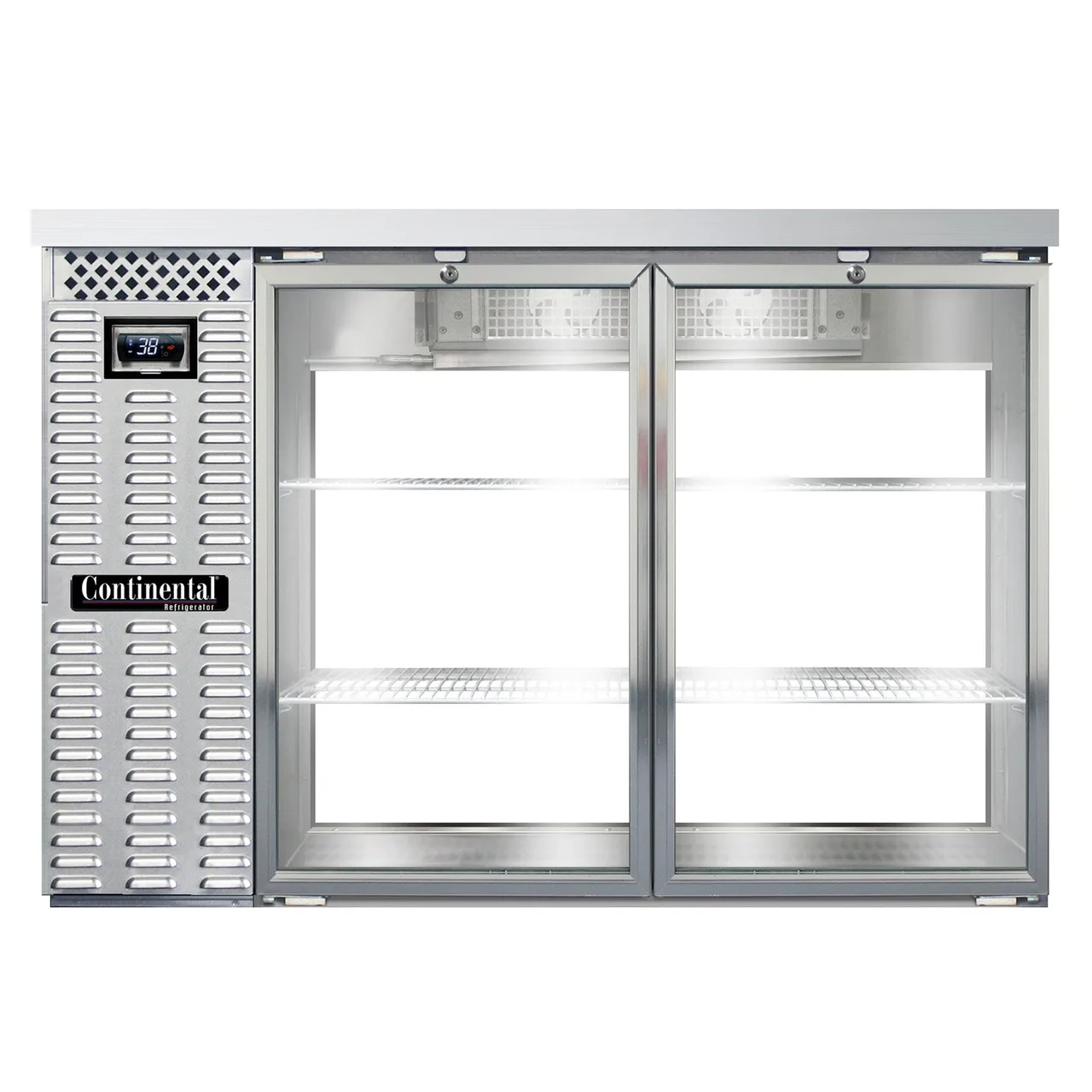Continental Refrigerator BB50NSSGDPT Pass-Thru Back Bar Cooler w/ 16 Cu Ft, 4 Glass Doors