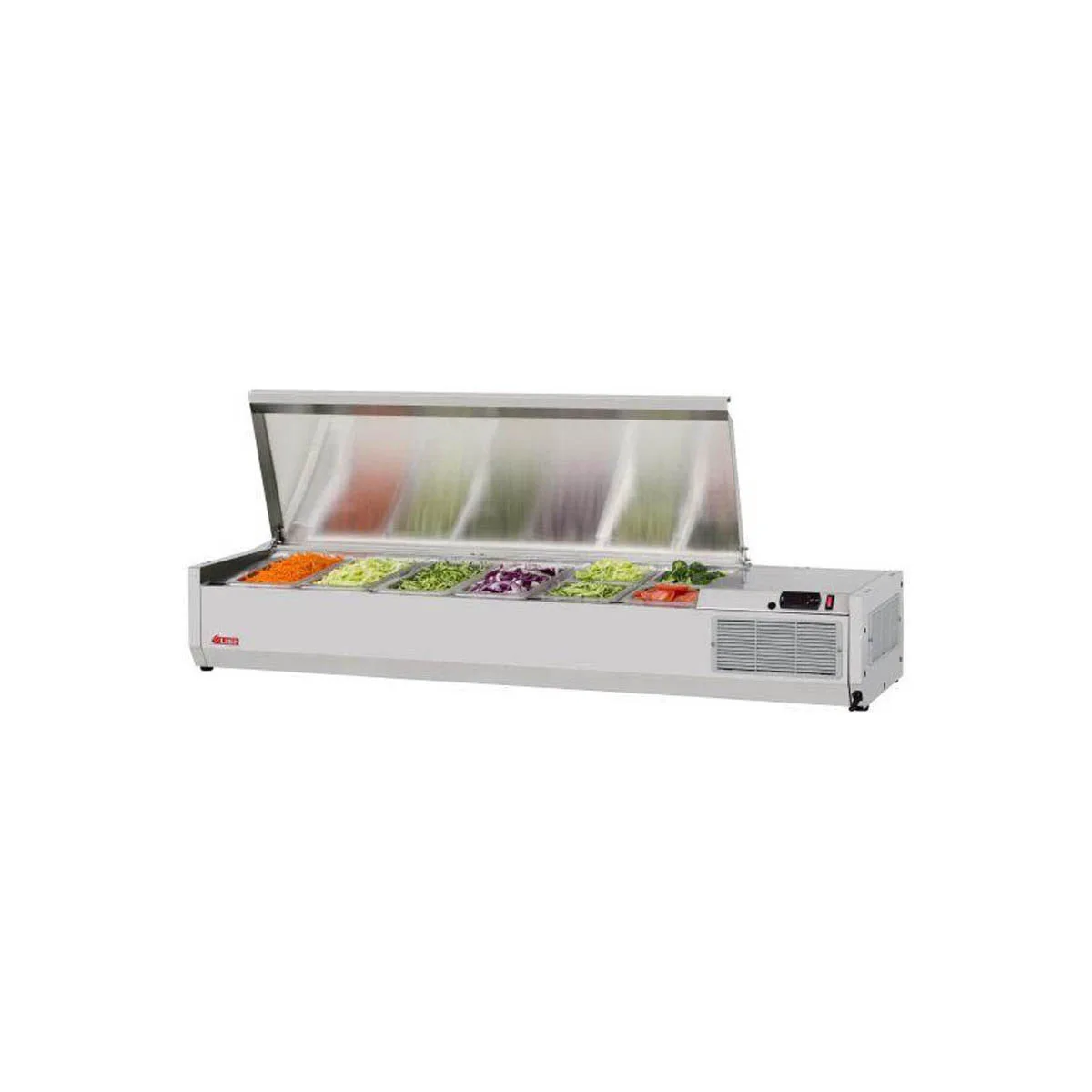 Turbo Air CTST-1500-13-N 59" E-Line Countertop Salad Table, 12 Pan Capacity