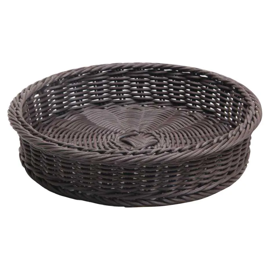 Omcan USA 44295 - 15" Round Rattan Basket Display Stand, 3 Tiers, Wicker, Poly/Wire, 44294 Compatible
