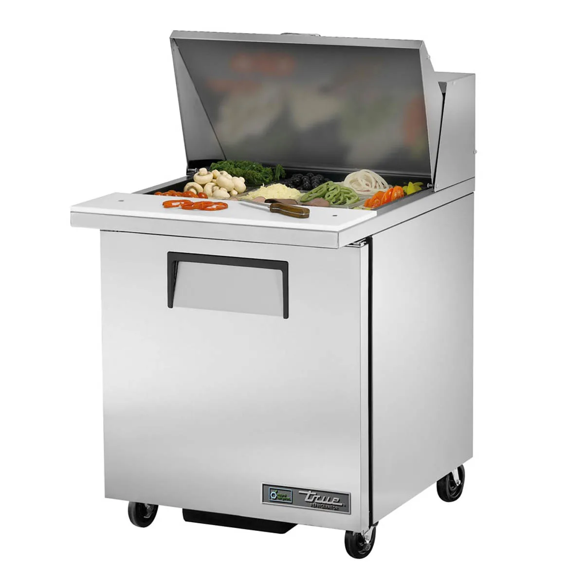 True TSSU-27-12M-B-HC 27" Mega Top Sandwich/Salad Prep Table w/ 1 Door 12 Pans