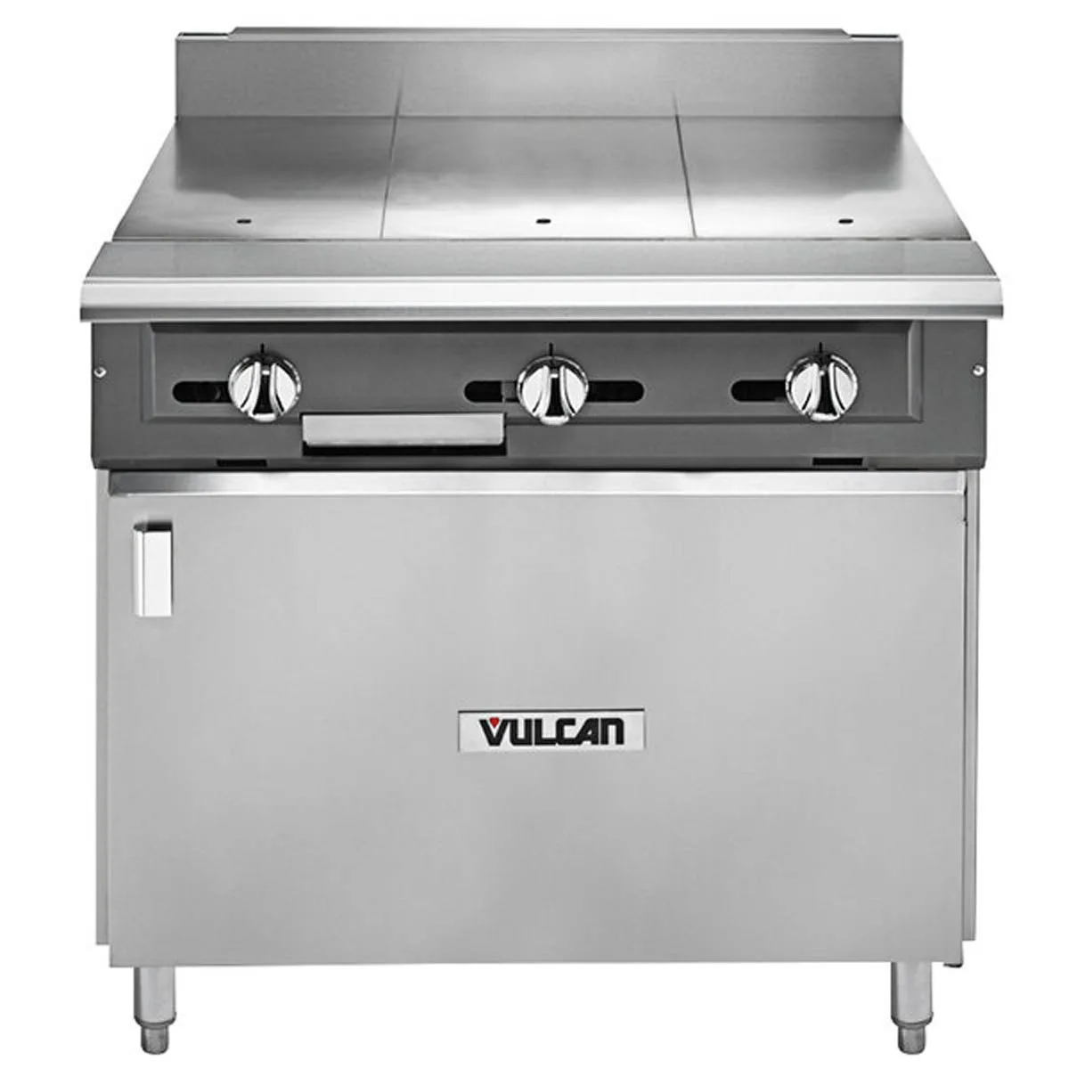 Vulcan V336HB 36" Gas Heavy Duty Range w/ (3) Hot Tops, (1) Cabinet Base, 90.000 BTU