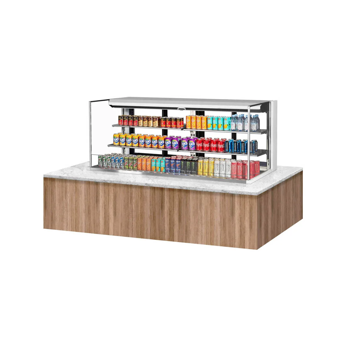Turbo Air TOM-72L-UFD-W(B)-3SI-N 72" Drop In Open Refrigerated Deli Display Case
