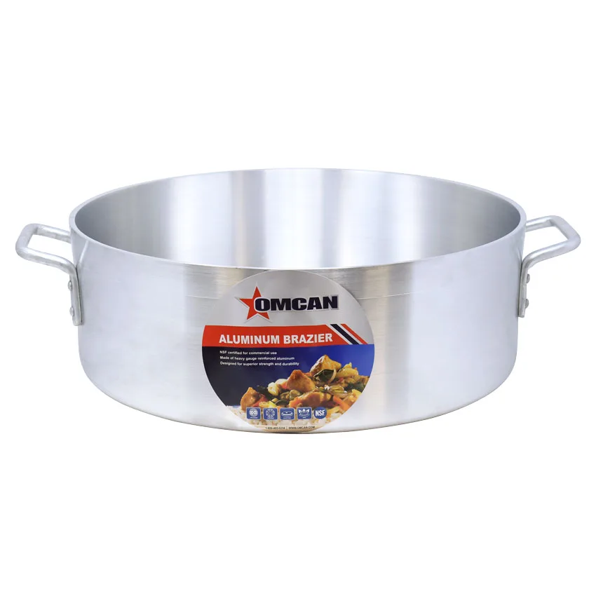 Omcan USA 43360 Brazier Pan, 20" Diameter, 21-24 Qt Aluminum Construction, No Cover