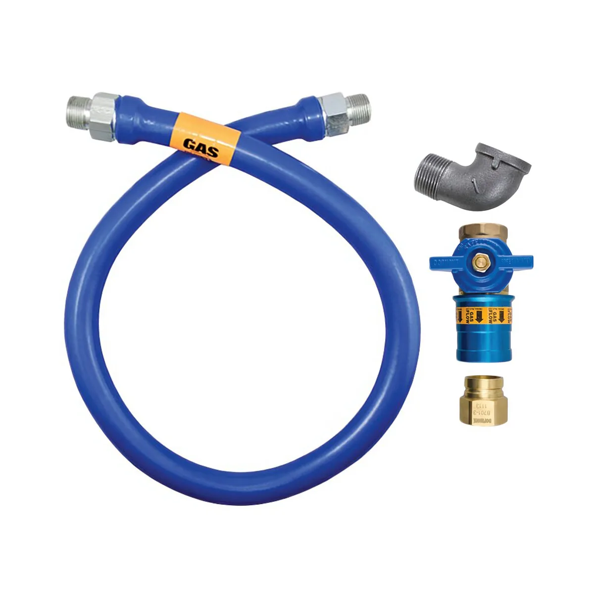 Dormont 16100BPCF60 Safety Quik 60" Moveable Gas Connector Kit w/ Elbow, 1" Diameter